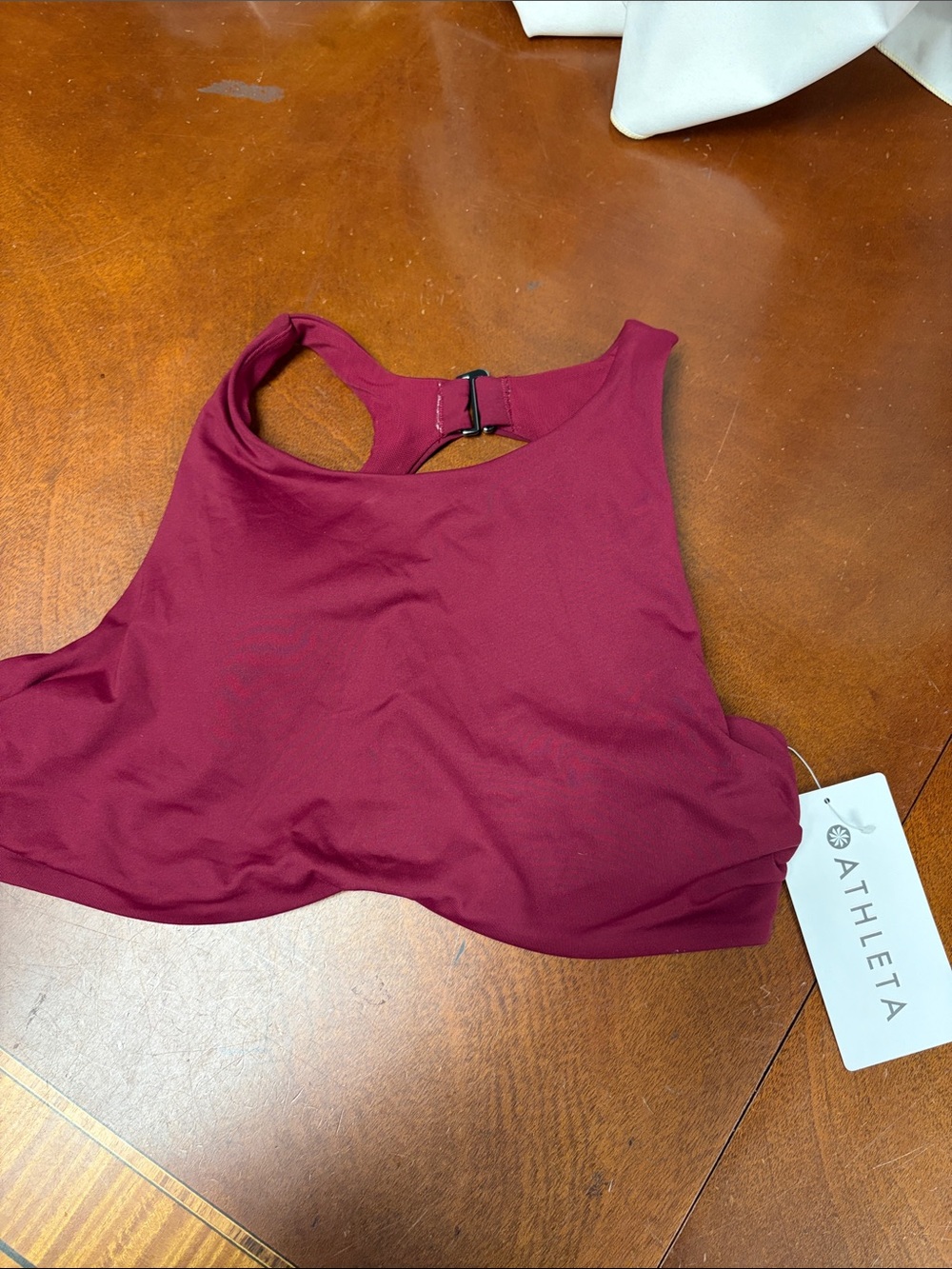 Athleta High-Neck Maldives bra cup Bikini top in Berry Plum